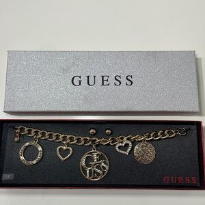GUESS Gold Bracelet and Earrings Set